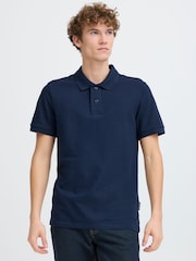 Casual Friday Blue Solheim Short Sleeve Pique Polo Shirt - Image 1 of 7