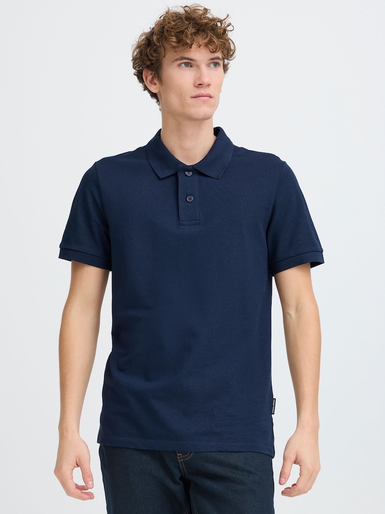 Casual Friday Blue Solheim Short Sleeve Pique Polo Shirt - Image 1 of 7