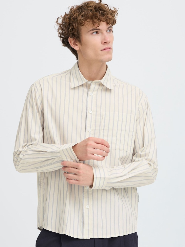 Casual Friday Natural Zan Long Sleeve Relaxed Shirt - Image 1 of 8
