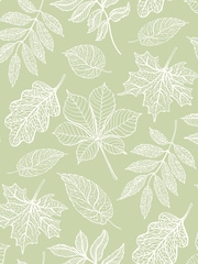 Hoopla Walls Dusty Sage Leaf Silhouette A4 Wallpaper Sample - Image 1 of 1