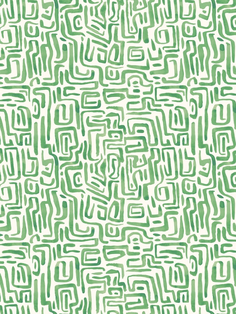 Hoopla Walls Emerald Maze Squiggle Wallpaper A4 Sample - Image 1 of 1