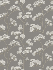 Hoopla Walls Charcoal Elderflower Trail Wallpaper A4 Sample - Image 1 of 1