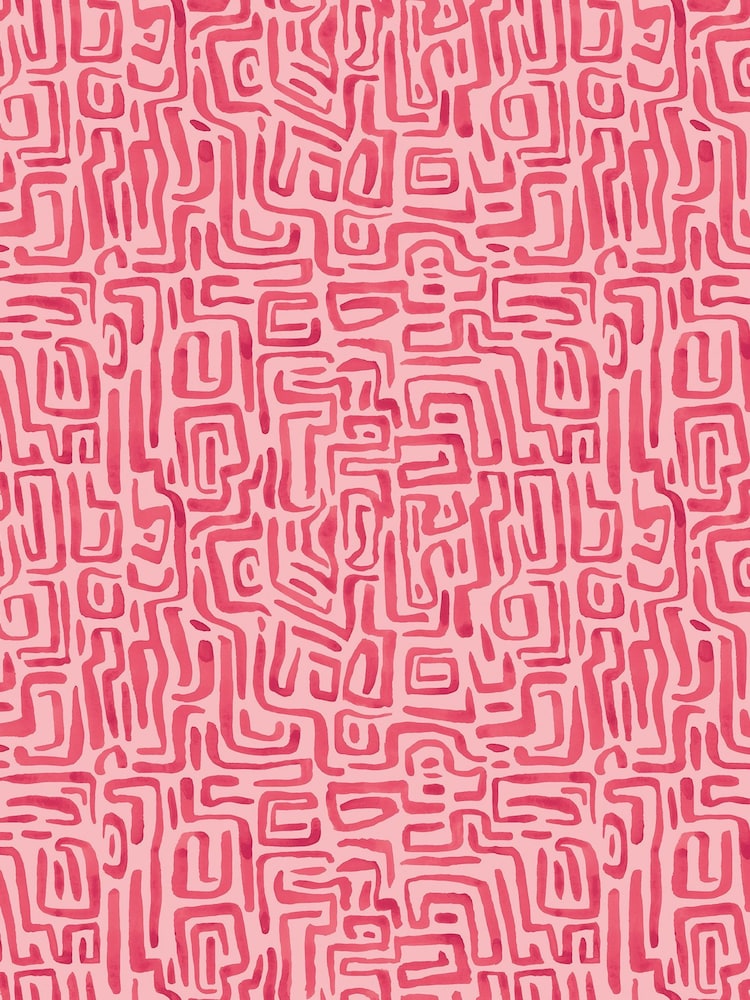 Hoopla Walls Raspberry Maze Squiggle Wallpaper A4 Sample - Image 1 of 1