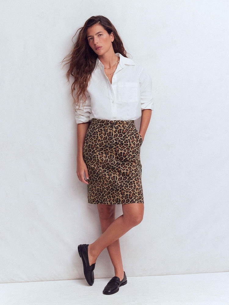 Boden Brown Straight Denim Skirt - Image 1 of 1 Boden Brown Straight Denim Skirt - Image 1 of 1