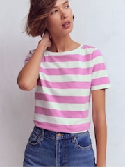 أرجواني - Boden Olivia Short Sleeve Breton T-Shirt - صورة 4 من 6