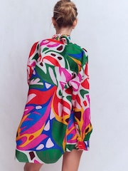 Boden Green Longline Linen Shirt - Image 3 of 5