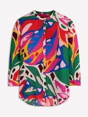 Boden Green Longline Linen Shirt - Image 5 of 5