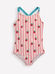 Boden Pink Cross-Back Printed Swimsuit - Image 1 of 3