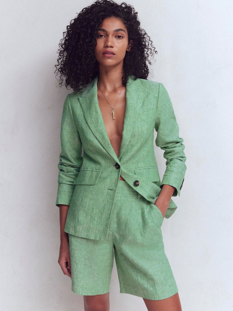 Boden Green Kensington Linen Shorts - Image 1 of 7