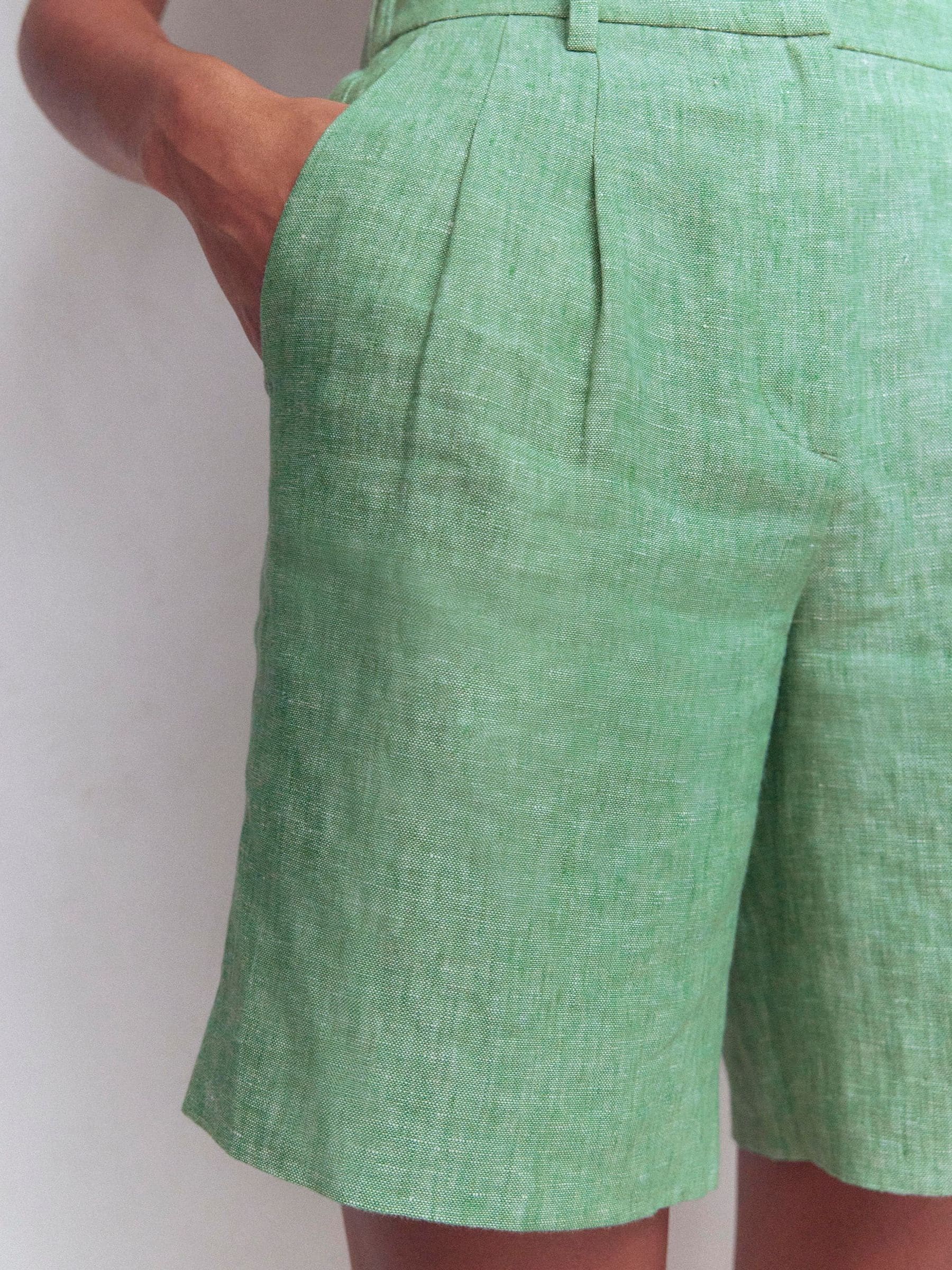 Buy Boden Green Kensington Linen Shorts from Next USA
