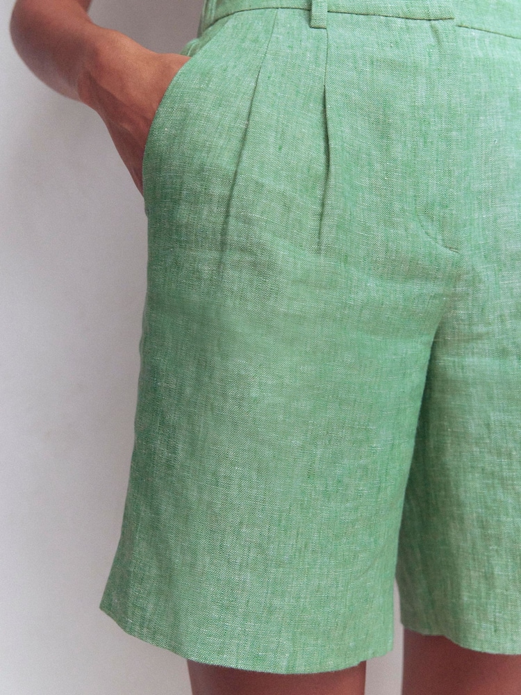 Boden Green Kensington Linen Shorts - Image 2 of 7