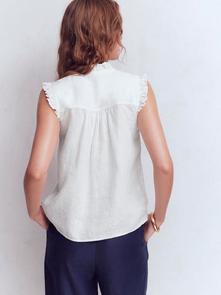 Boden Isabel リネン ノースリーブ ブラウス - 画像 2 / 4