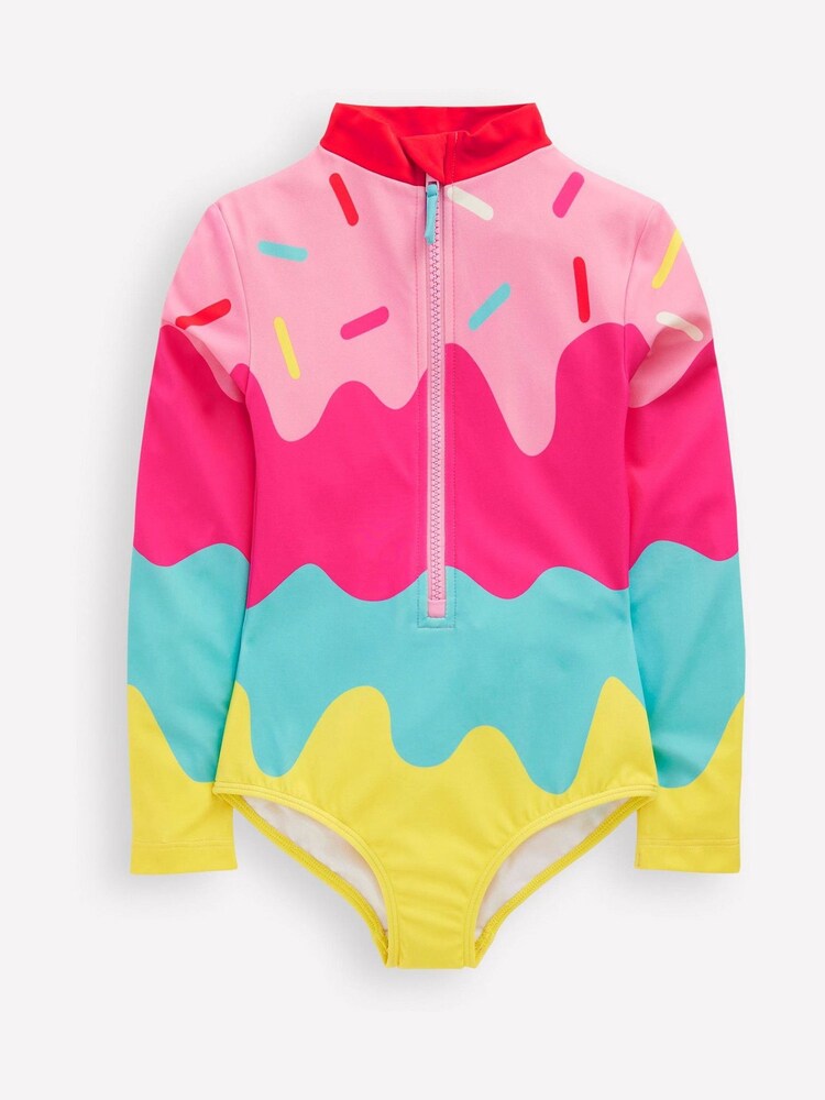 Boden Pink Fun Long Sleeve Swimsuit - Image 1 of 3