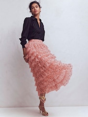 Boden Pink Tulle Tiered Skirt - Image 1 of 6