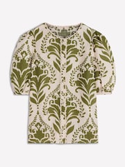 Boden Green Leah Short Sleeve Linen Top - Image 6 of 6