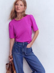 Boden Purple Ali Scallop T-Shirt - Image 1 of 5