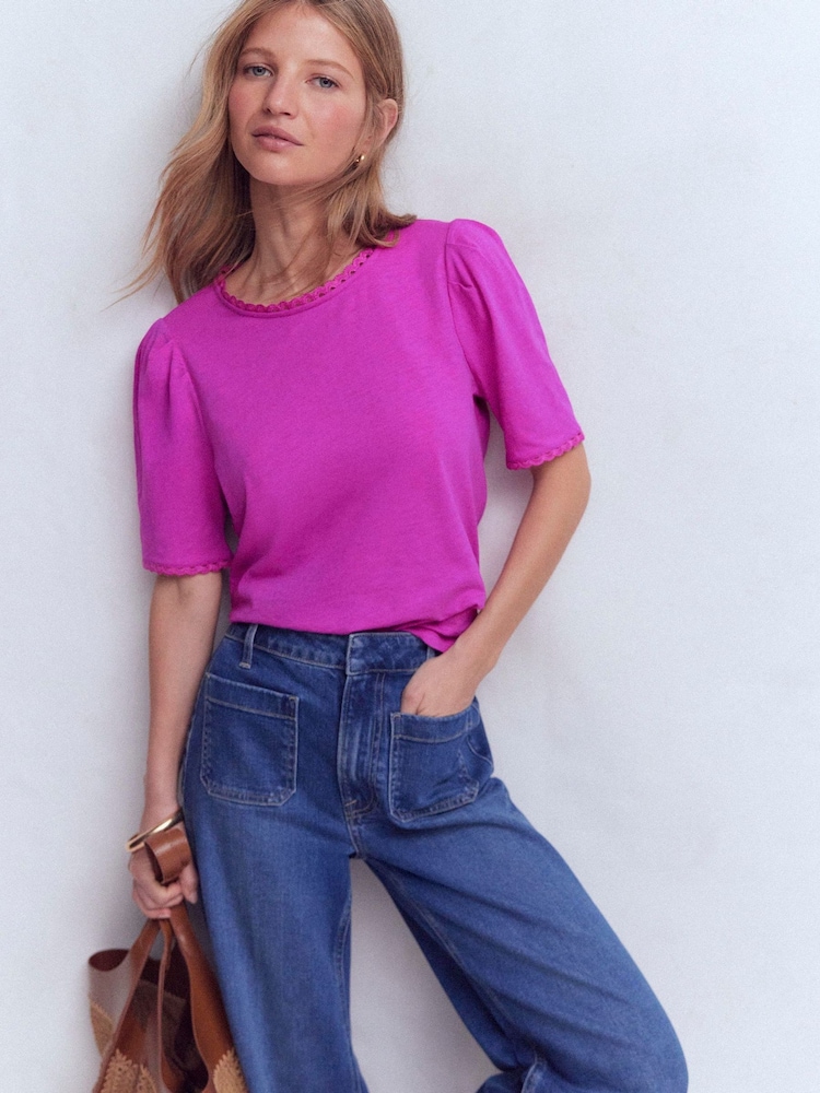 Boden Purple Ali Scallop T-Shirt - Image 1 of 5