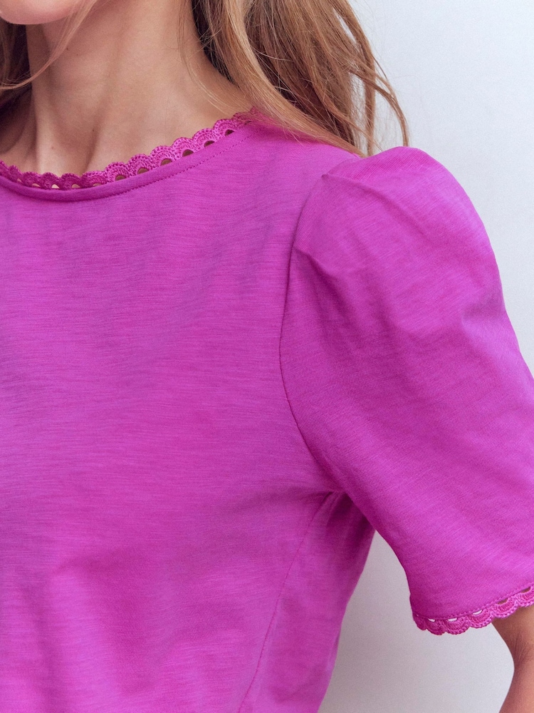 Boden Purple Ali Scallop T-Shirt - Image 2 of 5