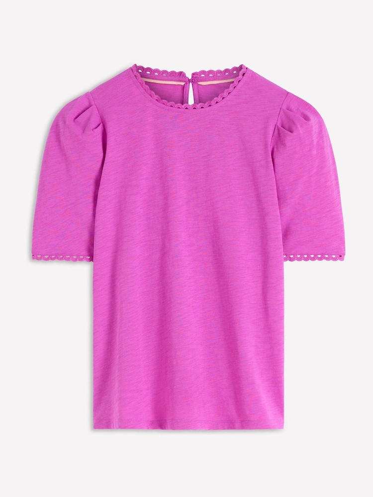 Boden Purple Ali Scallop T-Shirt - Image 5 of 5