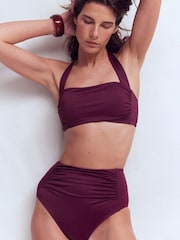 Boden Brown Kythira Ruched Bikini Bottoms - Image 2 of 8