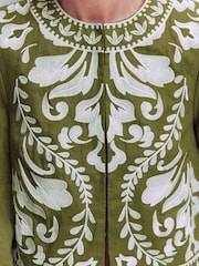 Boden Green Embroidered Linen Jacket - Image 2 of 7