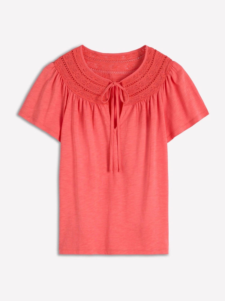 وردي - Boden Edi Trim Detail T-Shirt - صورة 5 من 5