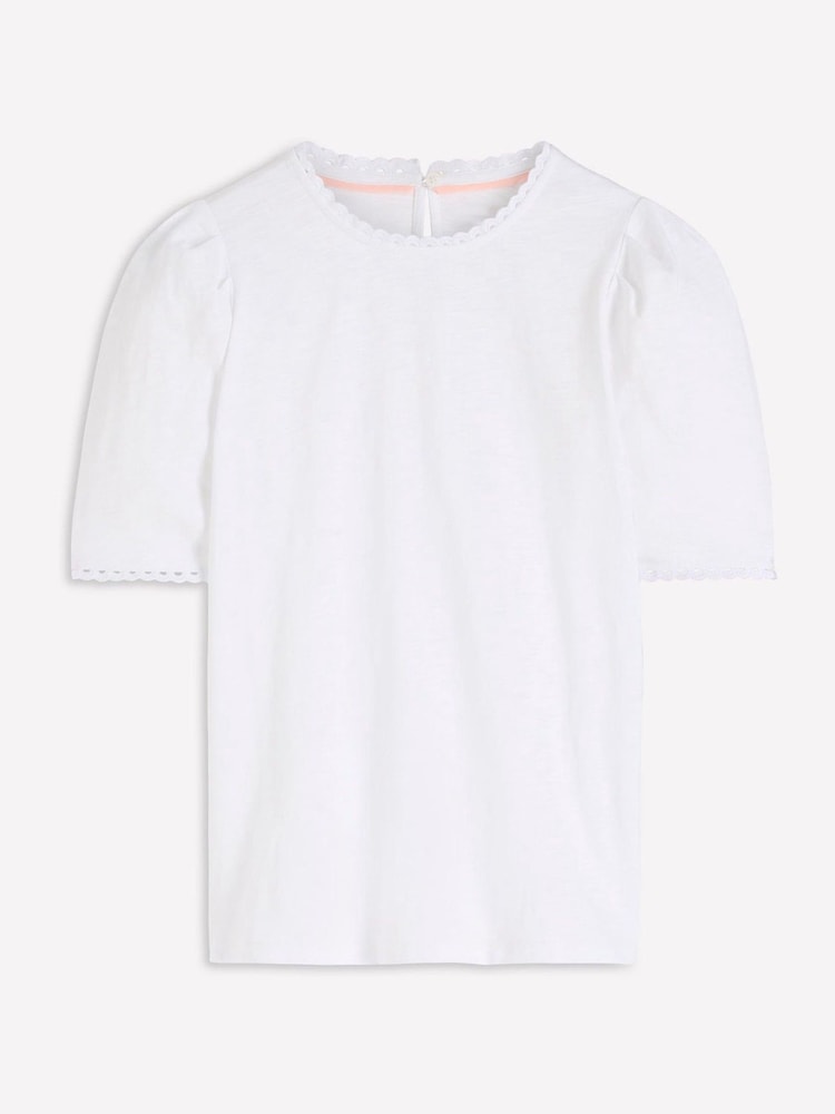 Boden White Ali Scallop T-Shirt - Image 5 of 5