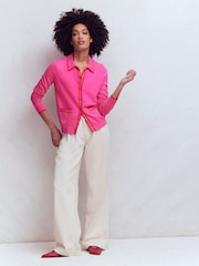 Boden Pink Liz Knitted Collared Cardigan - Image 3 of 6