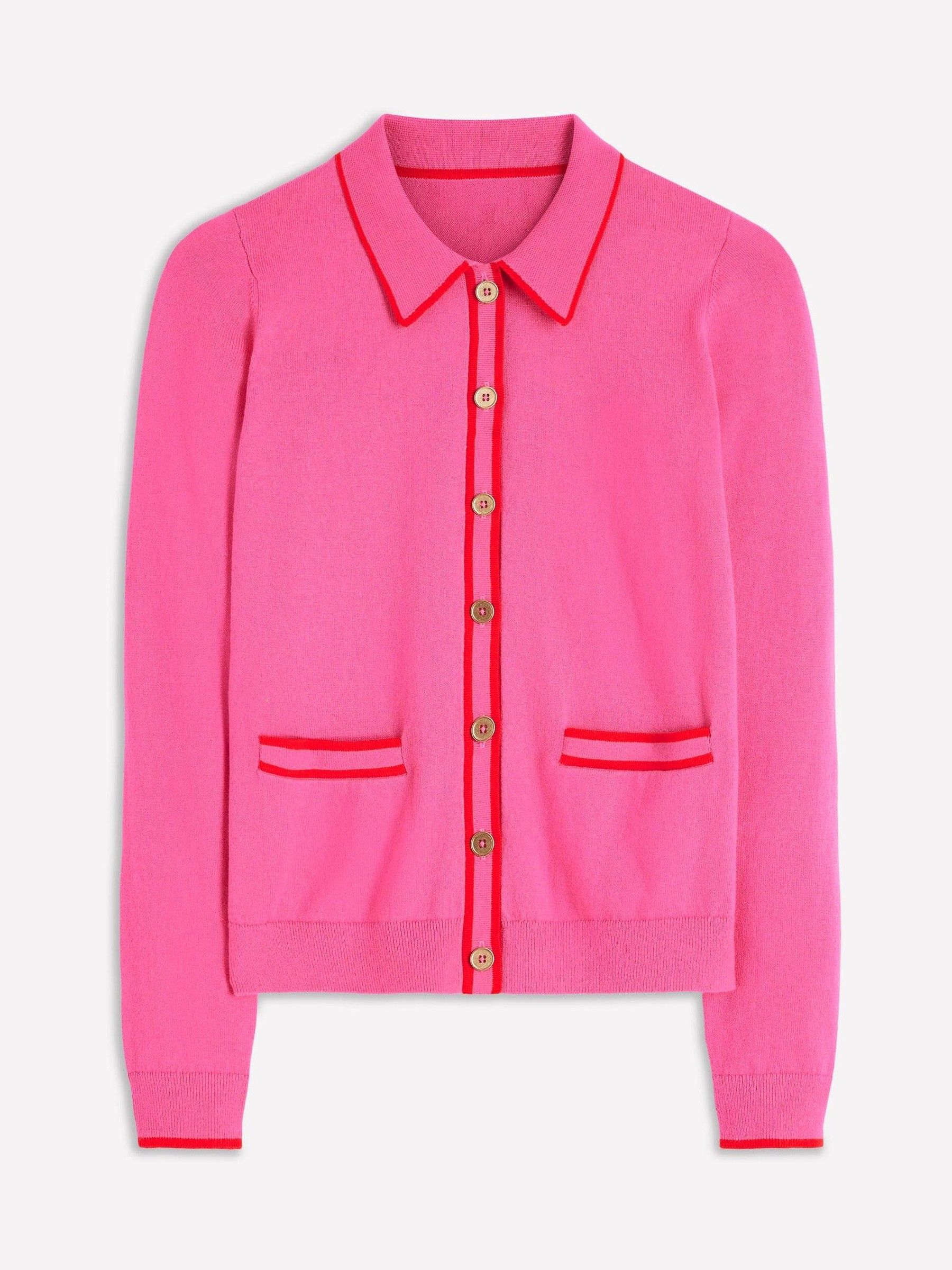 Buy Boden Pink Liz Knitted Collared Cardigan from the Next UK