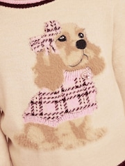 Lipsy Cream Tipped Knit Dog Jumper (5-16yrs) - Image 2 of 5