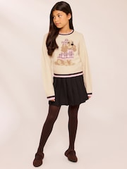 Lipsy Cream Tipped Knit Dog Jumper (5-16yrs) - Image 3 of 5
