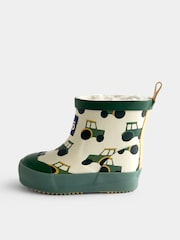 JoJo Maman Bébé Green Tractor Cosy Ankle Wellies - Image 3 of 4