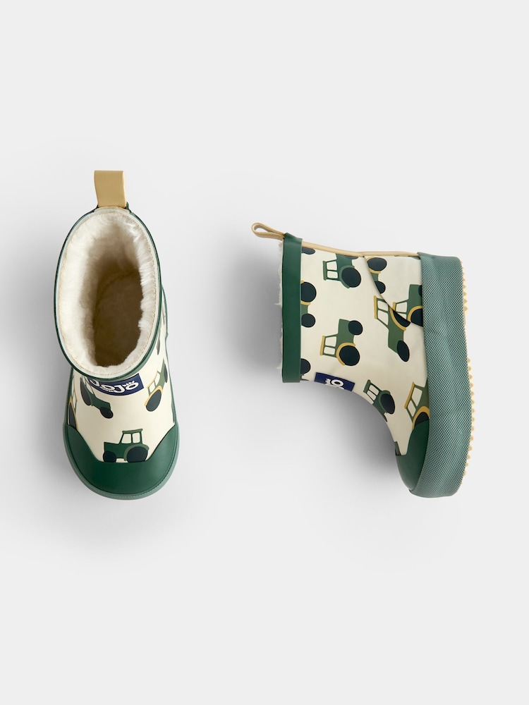 JoJo Maman Bébé Green Tractor Cosy Ankle Wellies - Image 4 of 4 JoJo Maman Bébé Green Tractor Cosy Ankle Wellies - Image 4 of 4