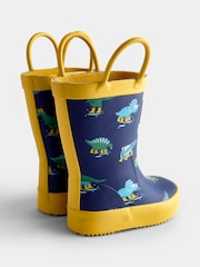 JoJo Maman Bébé Navy Dino Handle Wellies - Image 2 of 4
