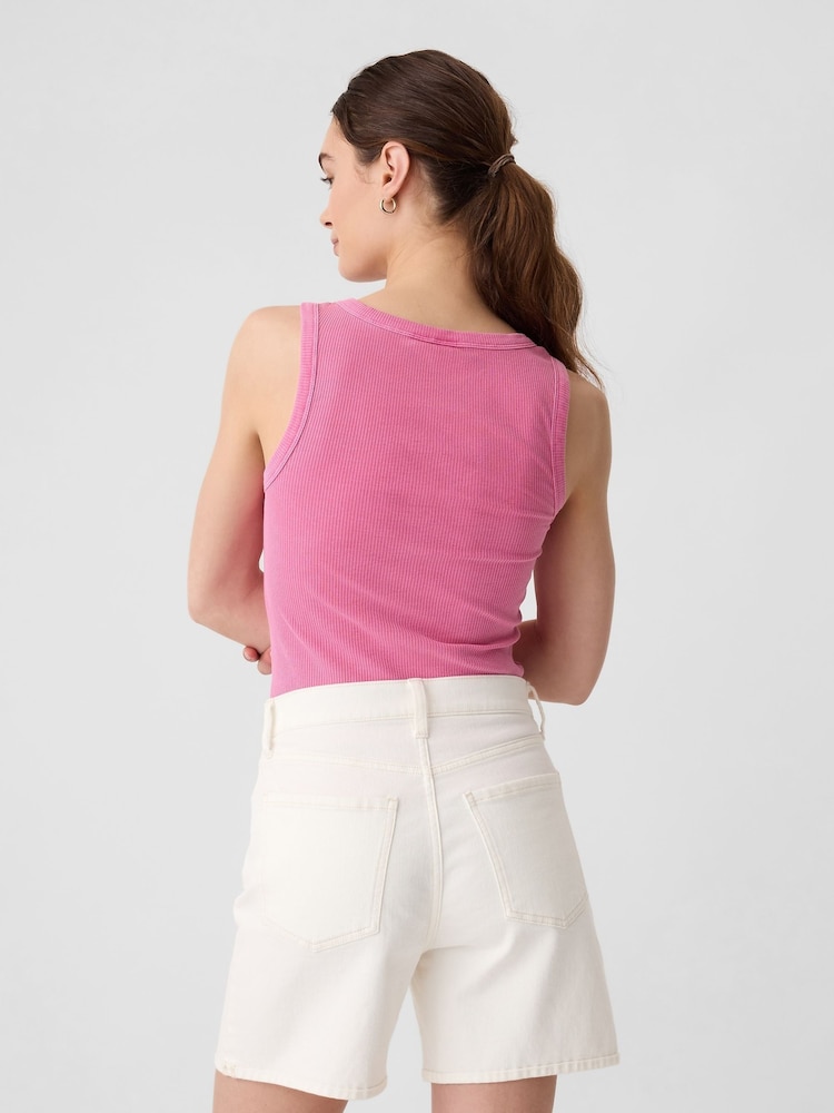 Gap Pink Soft Ribbed Sleeveless Vest Top - Image 2 of 5