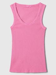 Gap Pink Soft Ribbed Sleeveless Vest Top - Image 5 of 5