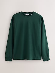 Green Relaxed Fit Heavyweight Long Sleeve T-Shirt - Image 1 of 3