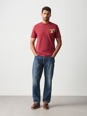 Red Varsity Badge Regular Fit Motionflex Soft Heavyweight T-Shirt - Image 3 of 5