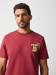 Red Varsity Badge Regular Fit Motionflex Soft Heavyweight T-Shirt - Image 5 of 5