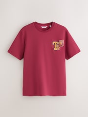 Red Varsity Badge Regular Fit Motionflex Soft Heavyweight T-Shirt - Image 6 of 8