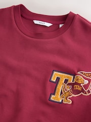 Red Varsity Badge Regular Fit Motionflex Soft Heavyweight T-Shirt - Image 7 of 8