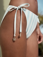 Mint Green/Cream Tie Side Bikini Bottoms - Image 5 of 9