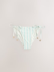 Mint Green/Cream Tie Side Bikini Bottoms - Image 6 of 9