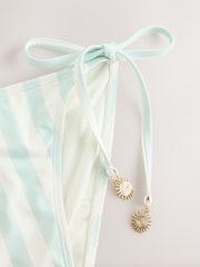 Mint Green/Cream Tie Side Bikini Bottoms - Image 8 of 9
