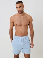 Γαλάζιο - Threadbare Ριγέ Μαγιό βερμούδα Seersucker - Εικόνα 3 του 6