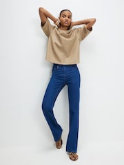 River Island Blue High Rise Stretch Straight Leg Jeans - Image 1 of 4
