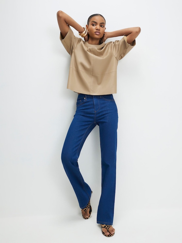 River Island Blue High Rise Stretch Straight Leg Jeans - Image 1 of 4