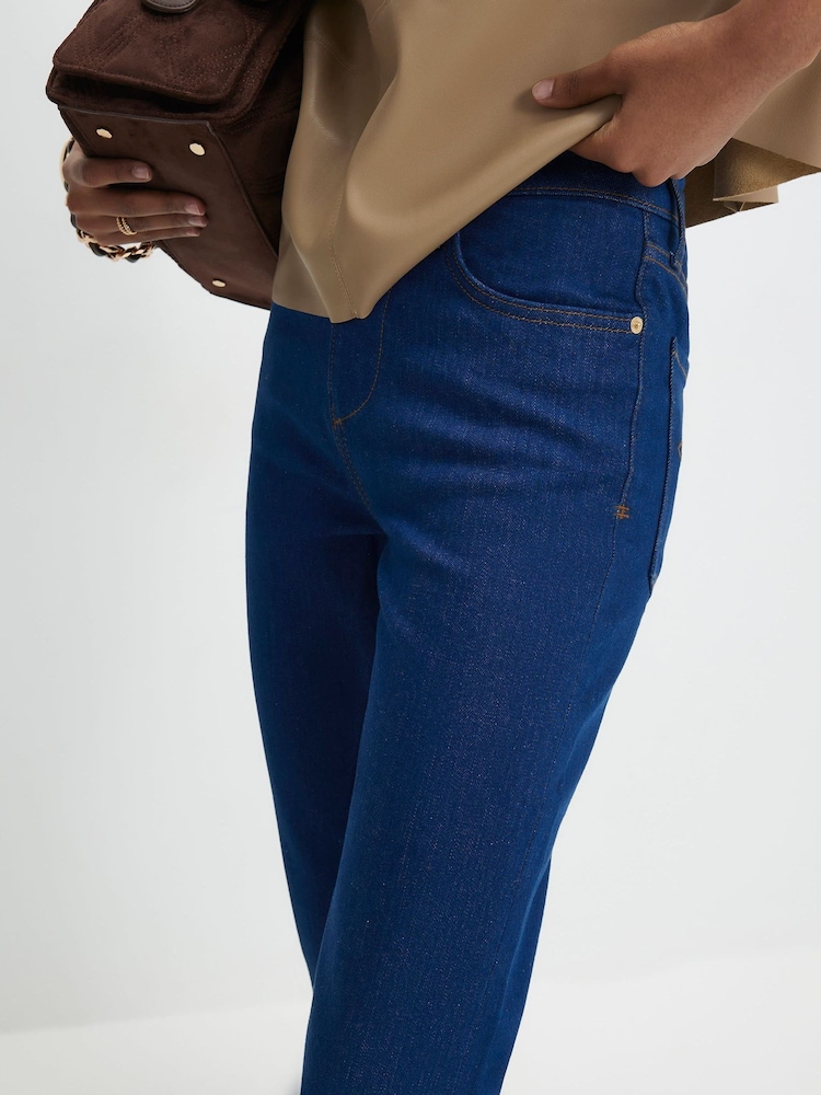 River Island Blue High Rise Stretch Straight Leg Jeans - Image 4 of 4