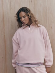 self. Pink Half Zip Sweatshirt - Image 1 of 10