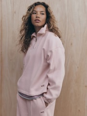 self. Pink Half Zip Sweatshirt - Image 4 of 10